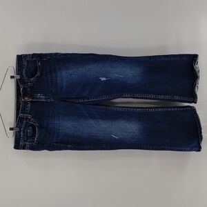 Silver Jeans Lola denim jeans size 33 low rise boot to flare distressing stretch